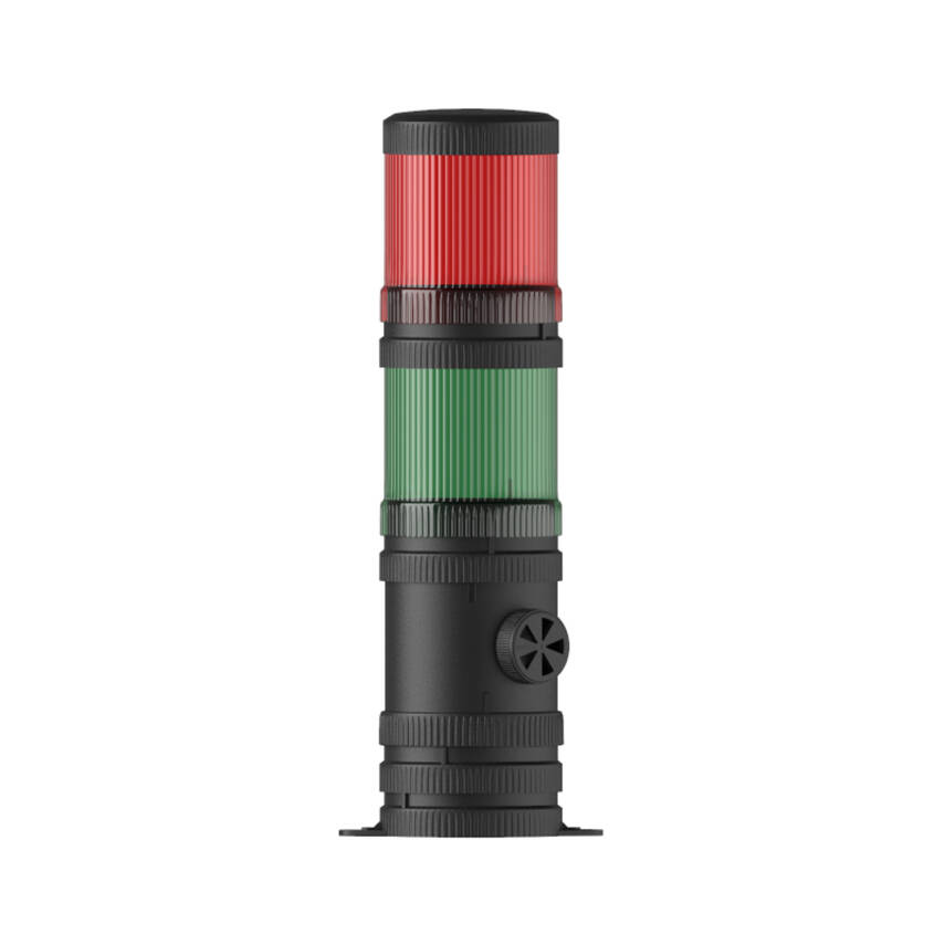 Ø70 2 KAT IŞIKLI KOLON MULTİ LED BUZZER TABAN MONTAJ MS 465.1.2.110-220VAC - 1