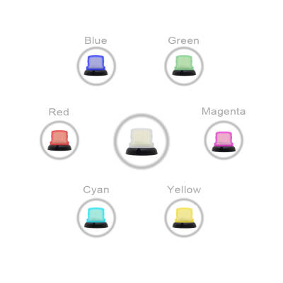 Ø90 RGB LED İKAZ LAMBA BUZZERLI KONTAK TİP MS 755.12-24VAC/DC - 1