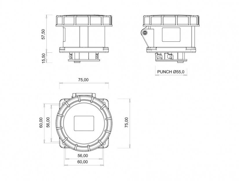 Bemis BC1-1505-7413 CEE Norm 5x16A Makine Priz (75x75)
- 2