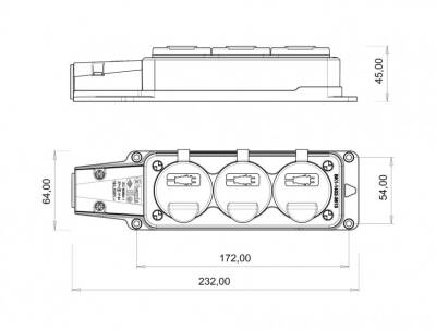Bemis BK1-1402-3613 1/16A Kauçuk Üçlü Grup Priz - 2