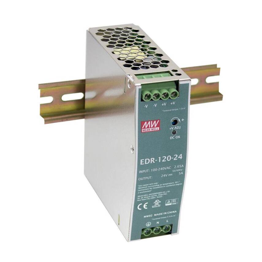 Mean Well EDR-120-48 120w 48V DC DIN Ray Montaj - 1