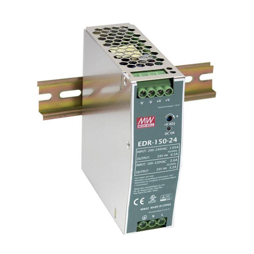 Mean Well EDR-150-24 150w 24V DC DIN Ray Montaj - 1