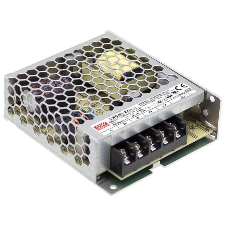Mean Well LRS-050-12 50w 12V DC DIN Ray Montaj - 1