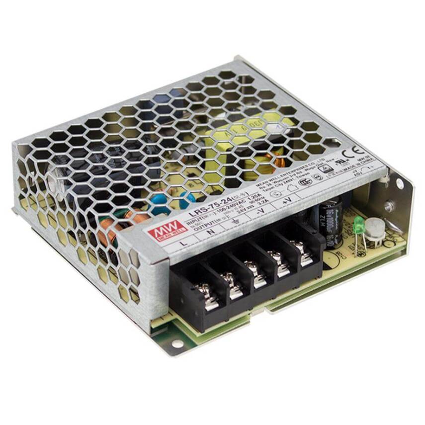Mean Well LRS-075-24 75w 24V DC DIN Ray Montaj - 1