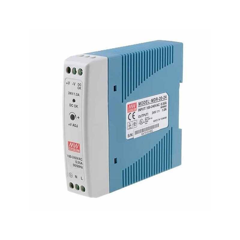 Mean Well MDR-020-24 20w 24V DC DIN Ray Montaj - 1