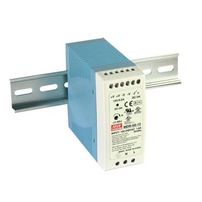 Mean Well MDR-060-05 60w 5V DC DIN Ray Montaj - 1