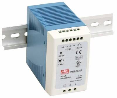 Mean Well MDR-100-12 100w 12V DC DIN Ray Montaj - 1