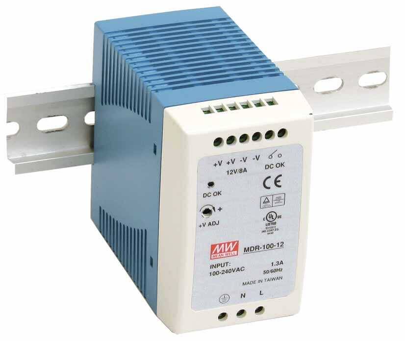 Mean Well MDR-100-12 100w 12V DC DIN Ray Montaj - 1