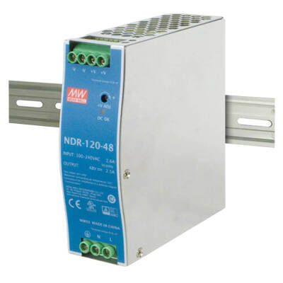Mean Well NDR-120-48 120w 48V DC DIN Ray Montaj - 1