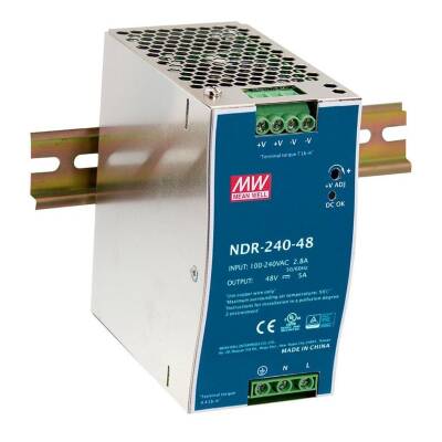 Mean Well NDR-240-48 240w 48V DC DIN Ray Montaj - 1