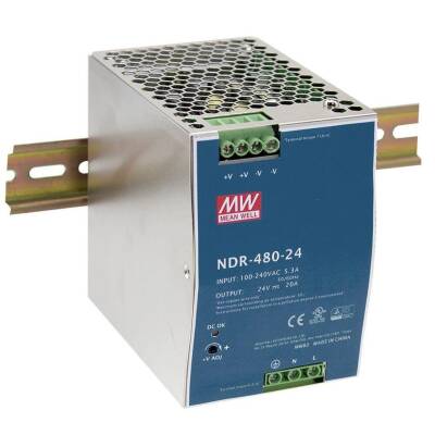Mean Well NDR-480-24 480w 24V DC DIN Ray Montaj - 1