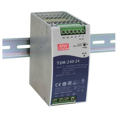 Mean Well TDR-240-24 240w 24V DC DIN Ray Montaj - 1