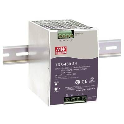 Mean Well TDR-480-24 480w 24V DC DIN Ray Montaj - 1