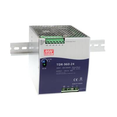 Mean Well TDR-960-24 960w 24V DC DIN Ray Montaj - 1